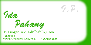 ida pahany business card